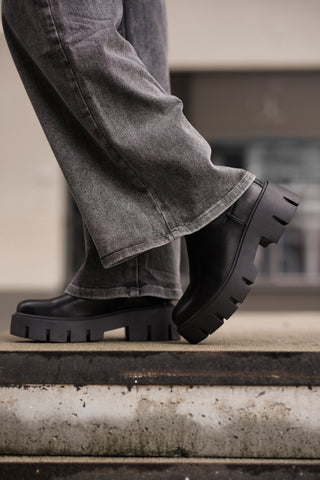 Chelsea boots met plateauzool zwart - Noa