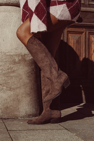 Cowboy laarzen suede bruin - Naomi