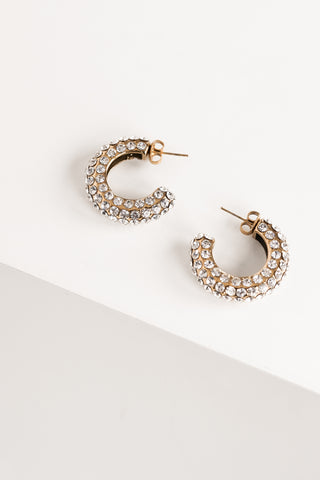 Creolen met diamantjes goud - Cecile