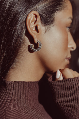 Creolen met diamantjes goud - Cecile