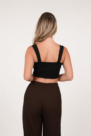 Cropped bandeau top zwart - Francis