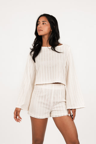 Cropped top gehaakt wit - Tracy