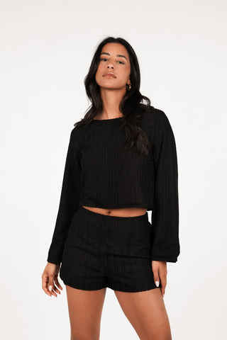 Cropped top gehaakt zwart - Tracy