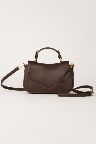 Crossbody tas leatherlook bruin - Amelia