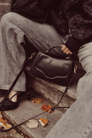 Crossbody tas leatherlook zwart - Amelia