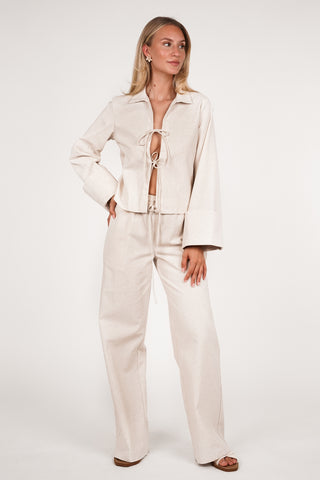 Linnen broek dames beige - Tate