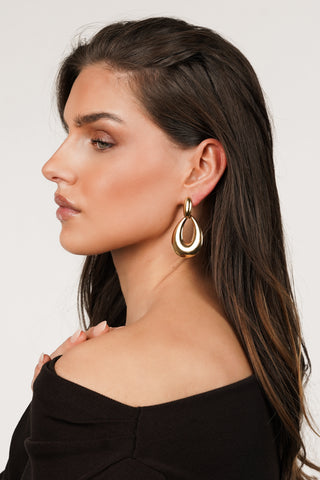 Statement oorhangers ovaal goud - Xenia