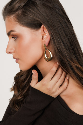 Statement oorhangers ovaal goud - Xenia