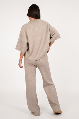 Loungewear set gebreid taupe - Harley