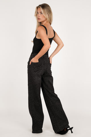 Straight leg jeans luipaard zwart - Xante