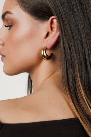 Halve maan oorbellen goud - Gitta