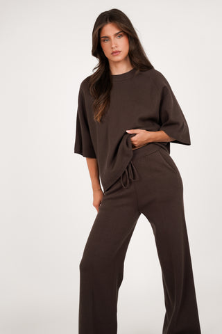 Loungewear set gebreid bruin - Harley