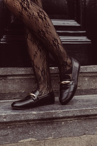 Loafers met goud detail zwart - Marni