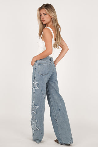 Straight leg jeans ster blauw - Viola