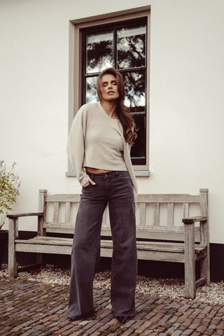 Tall Wide Leg Jeans Acid Wash Blau - Macy