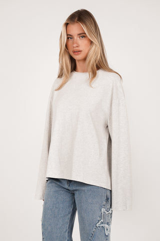 Long sleeve top licht grijs - Juno