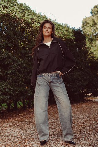 Barrel jeans met zakken blauw - Xenna