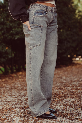 Barrel jeans met zakken blauw - Xenna