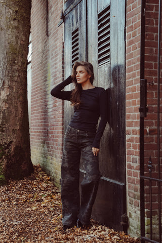 Straight leg camouflage jeans - Pearl