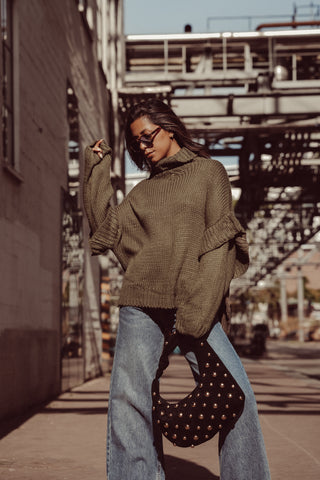 Oversized gebreide trui groen - Alexa