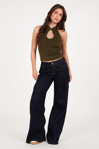 Tall wide leg jeans donker blauw - Macy