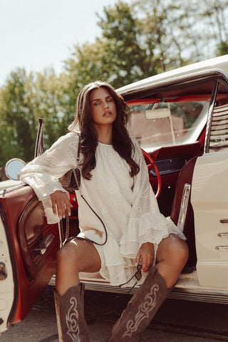A-lijn jurkje met paisley print creme - Madison
