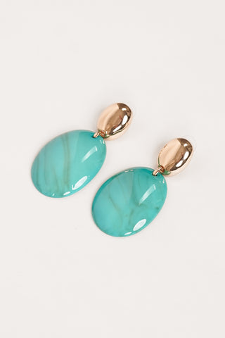 Oorhangers rond turquoise - Sidney