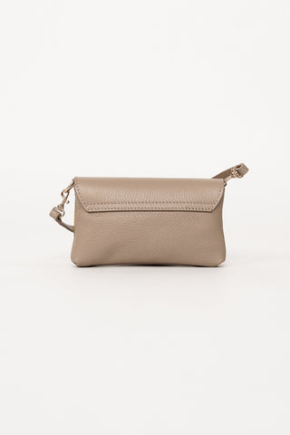 Leren clutch taupe - Axelle