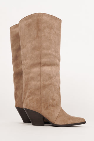 Cowboy laarzen met stiksels bruin - Elena
