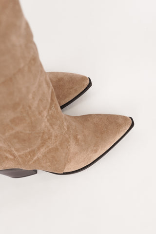 Cowboy laarzen met stiksels bruin - Elena