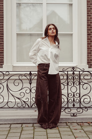 Oversized blouse wit met studs - Nella