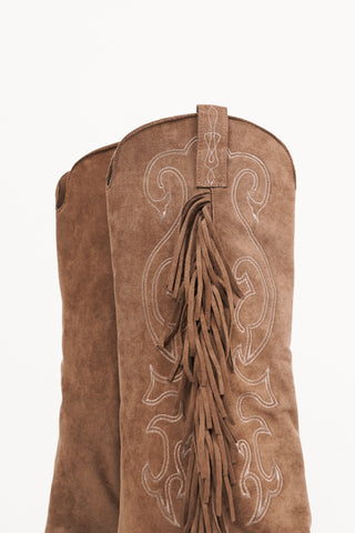 Cowboy boots met fringles bruin - Solen