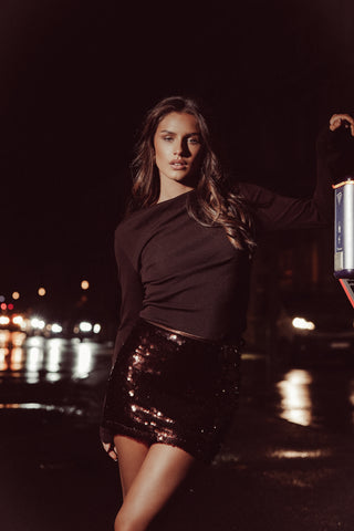 Basic stretch top bruin - Britney