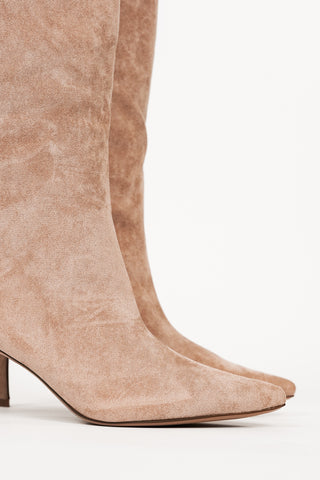 Laarzen met kitten heel suede khaki - Puk
