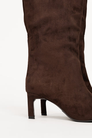 Laarzen met kitten heel suede bruin - Puk