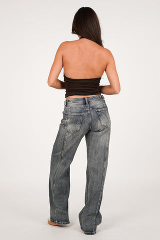 Wide leg jeans acid blue - Vanny
