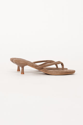 Teen slipper hakken taupe - Arabella