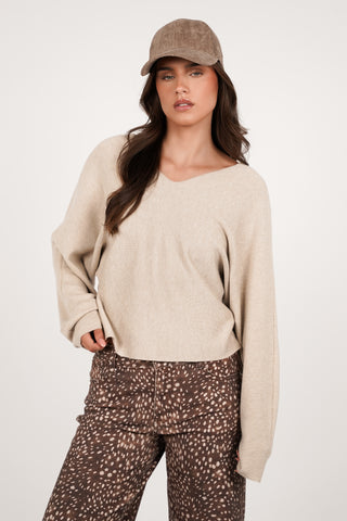 Pet dames geribbeld camel - Dunja