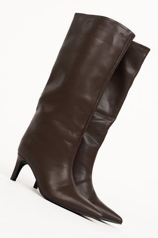 Laarzen met kitten heel leatherlook bruin - Maxime