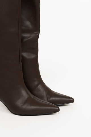 Laarzen met kitten heel leatherlook bruin - Maxime