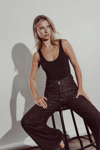 Bodysuit met open back zwart - Richelle