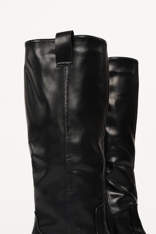 Hoge zwarte laarzen met blokhak - Nuria