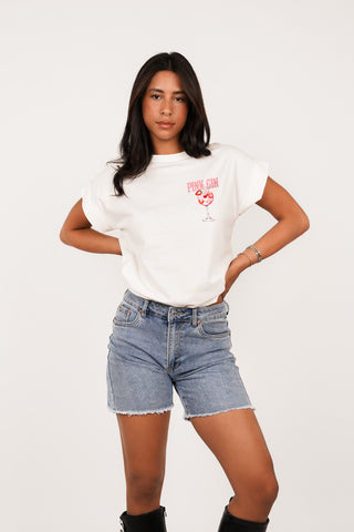 T-shirt met print wit - Devon