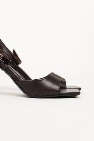 Dames hakken met open neus bruin - Honey