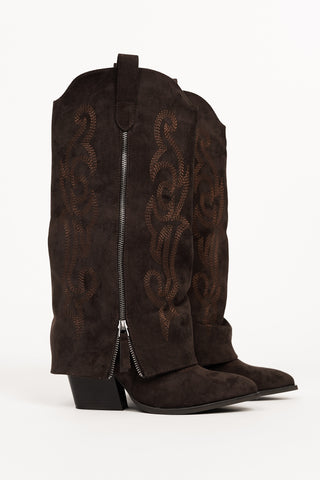 Cowboy laarzen met overslag bruin - Willow