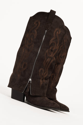 Cowboy laarzen met overslag bruin - Willow