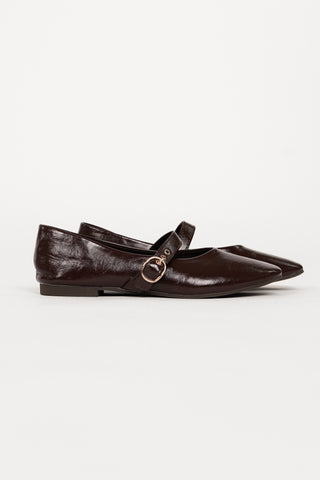 Ballerina's leatherlook bruin - Rune