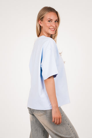 Oversized t-shirt dames licht blauw - Marlow