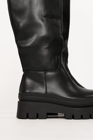 Hoge laarzen met platform zool zwart - Bente