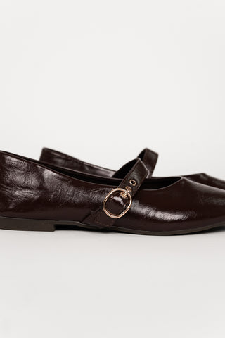 Ballerina's leatherlook bruin - Rune